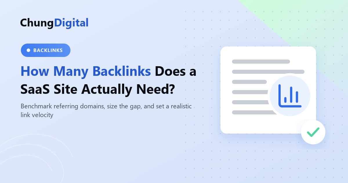 Illustration of a SaaS page compared against competing pages by referring domains, Chung Digital blog